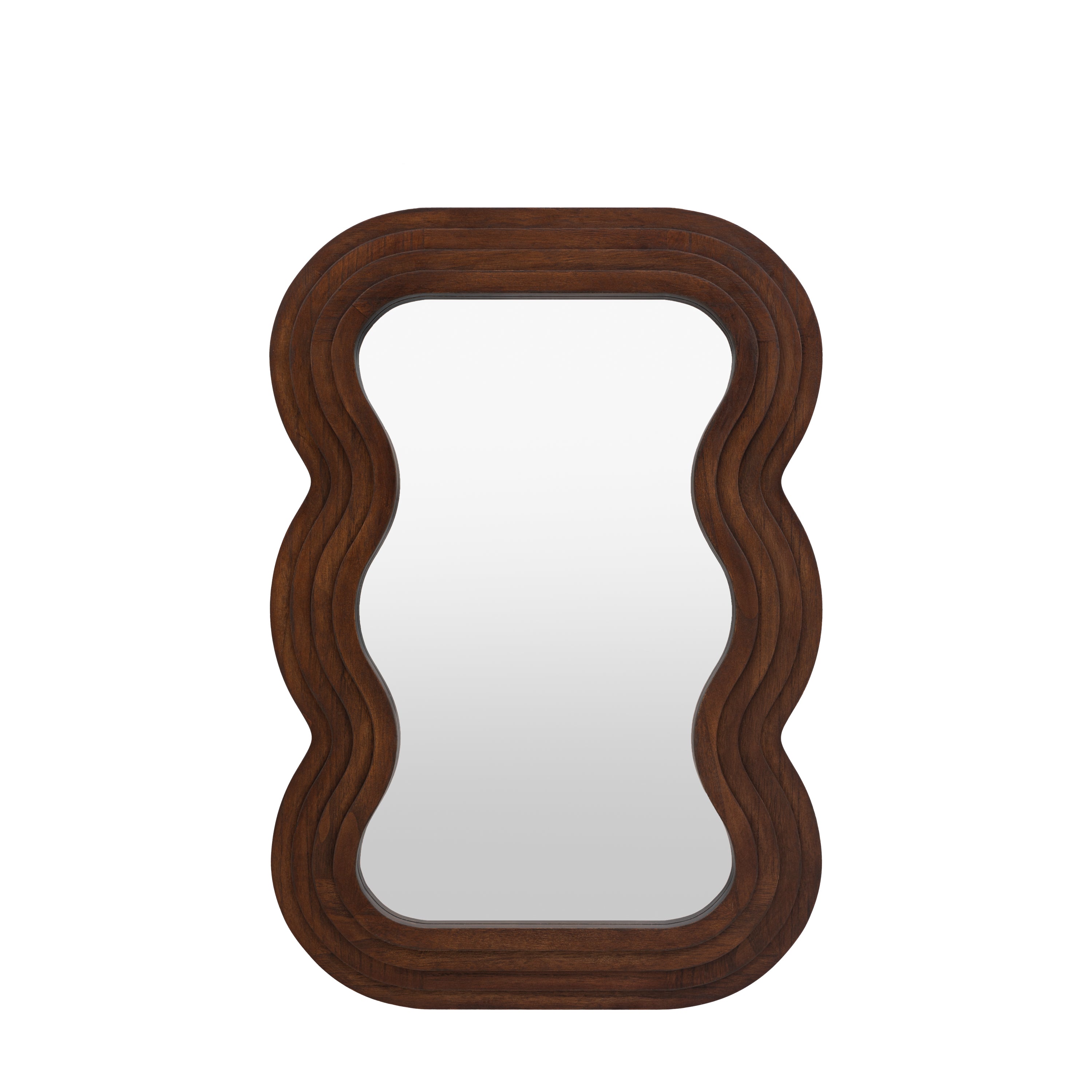 Nebo Wavy Warm Brown Wall Mirror